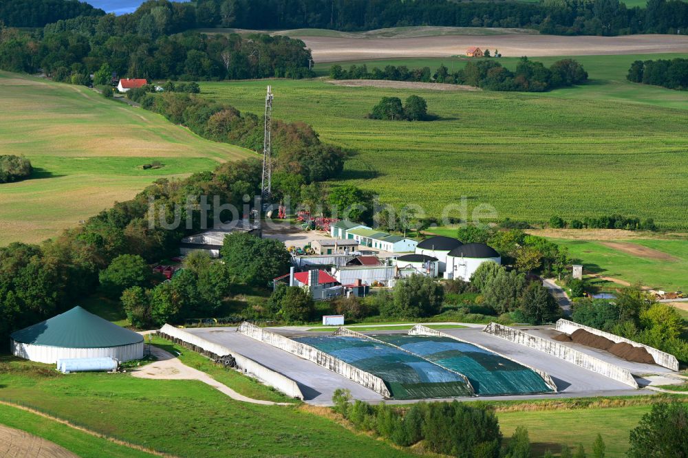 Gerswalde von oben - Lagerfläche der Agrargesellschaft Uckerland mbH im Gewerbegebiet in Gerswalde im Bundesland Brandenburg, Deutschland