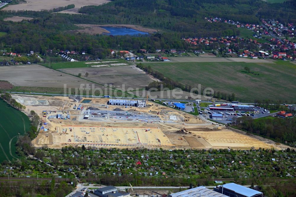 Luftbild Zgorzelec - Gerltsch - Lagerhallen und Speditionsgebäude - Neubau Panattoni Park in Zgorzelec - Gerltsch in Dolnoslaskie - Niederschlesien, Polen