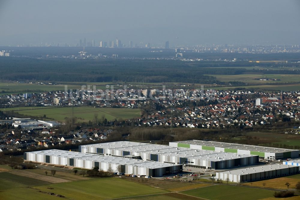 Luftbild Rodgau - Lagerhallen und Speditionsgebäude der agotrans Logistik GmbH in Rodgau im Bundesland Hessen