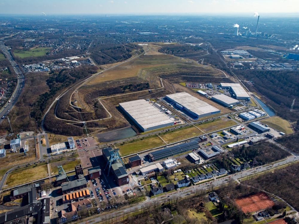 Luftbild Herten - Lagerhallen und Speditionsgebäude LGI Logistics Group International GmbH und der PANOPA Logistik GmbH in Herten im Bundesland Nordrhein-Westfalen