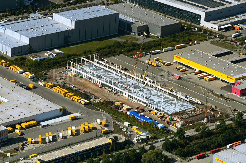 Luftaufnahme Hamburg - Lagerhallen und Speditionsgebäude - Neubau der DHL Express Germany GmbH in Billwerder in Hamburg, Deutschland