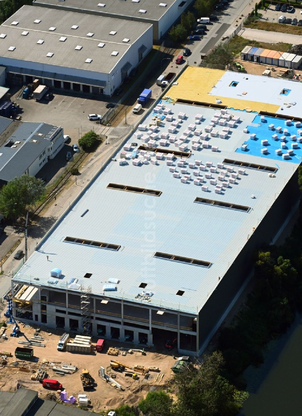 Luftbild Hamburg - Lagerhallen und Speditionsgebäude - Neubau am Mühlenhagen im Ortsteil Rothenburgsort in Hamburg, Deutschland