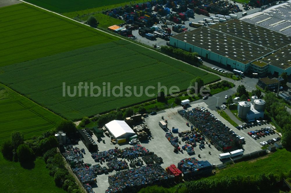 Luftaufnahme Rosbach vor der Höhe - Lagerhallen und Speditionsgebäude der Phönix GmbH am Bornweg in Rosbach vor der Höhe im Bundesland Hessen, Deutschland