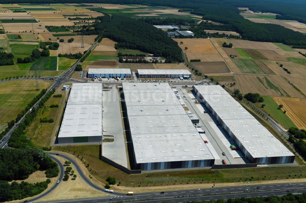 Luftbild Rodgau - Lagerhallen und Speditionsgebäude der Rhenus SE & Co. KG in Rodgau im Bundesland Hessen, Deutschland
