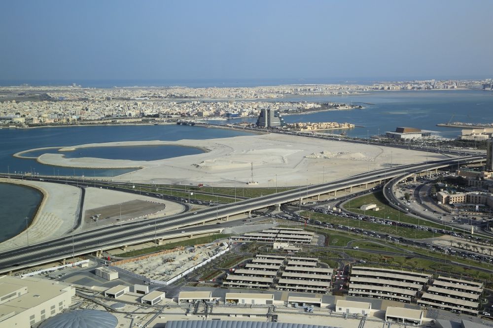 Luftaufnahme Manama - Landgewinnung durch künstliche Aufschüttung in Manama in Capital Governorate, Bahrain