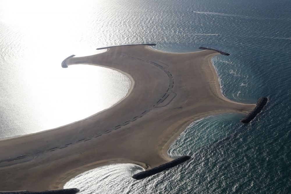 Luftaufnahme Dubai - Landgewinnung vor der Küste von Dubai in Vereinigte Arabische Emirate