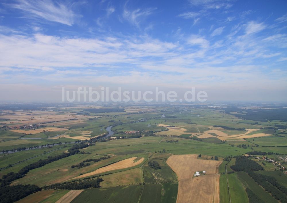 Luftaufnahme Damerow - Landschaft entlang der Havel bei Damerow im Bundesland Sachsen-Anhalt