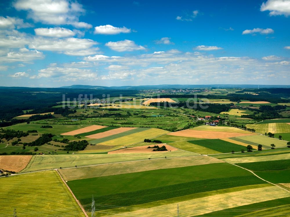 Luftbild Stühlingen OT Bettmaringen - Landschaft von Feldern der Landwirtschaft bei Stühlingen OT Bettmaringen im Bundesland Baden-Württemberg