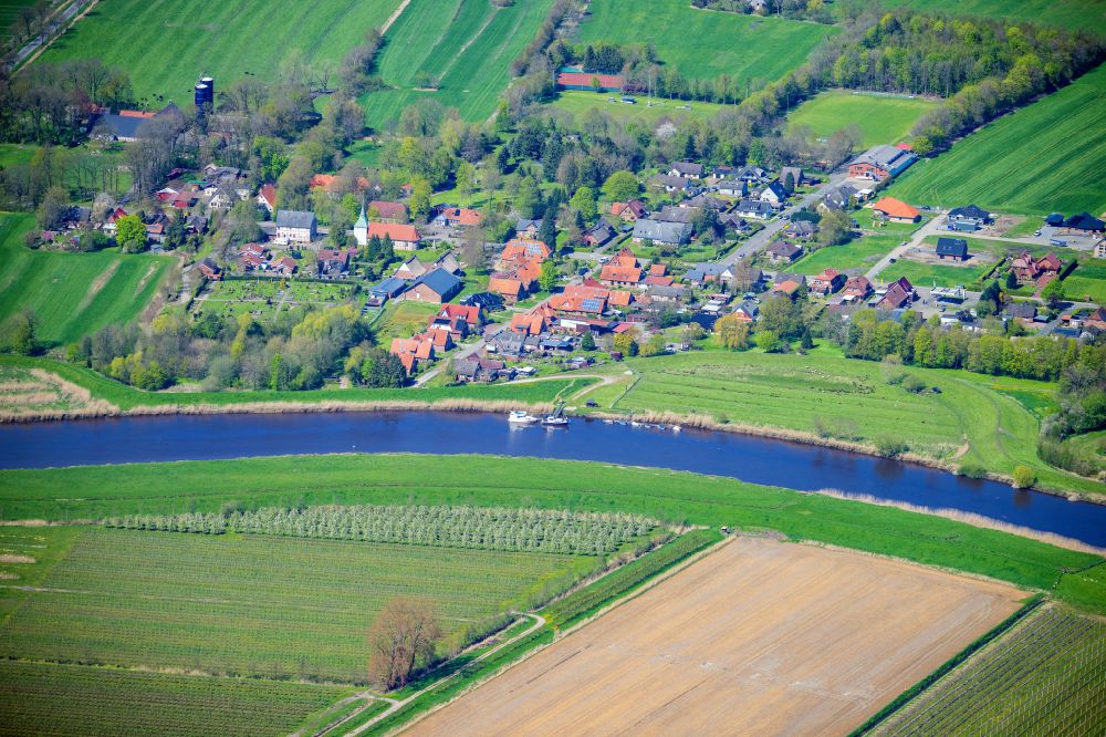 Luftaufnahme Großenwörden - Landschaft in Großenwörden im Bundesland Niedersachsen, Deutschland