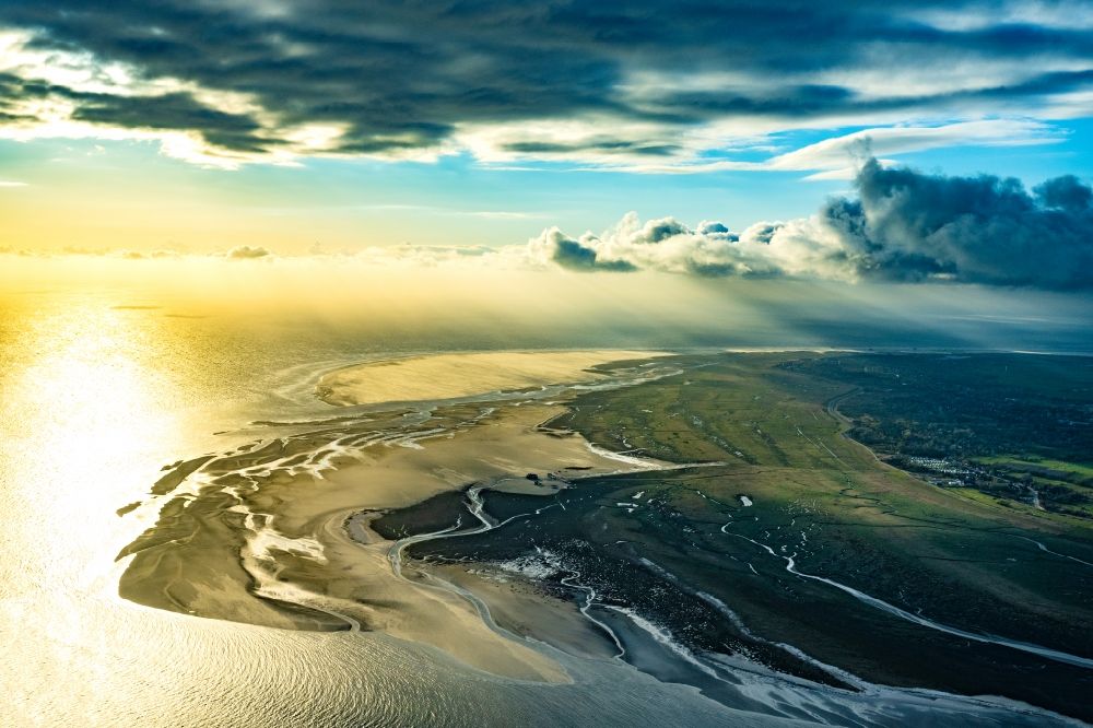 Luftbild Sankt Peter-Ording - Landschaft an der Nordsee - Küste im Ortsteil Sankt Peter-Ording in Sankt Peter-Ording im Bundesland Schleswig-Holstein