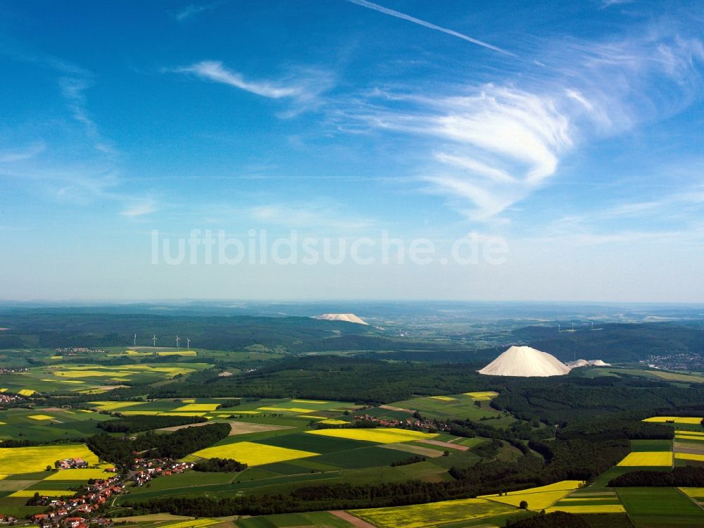 Luftbild Heringen (Werra) - Landschaft des Werra-Kalireviers bei Heringen (Werra) im Bundesland Hessen