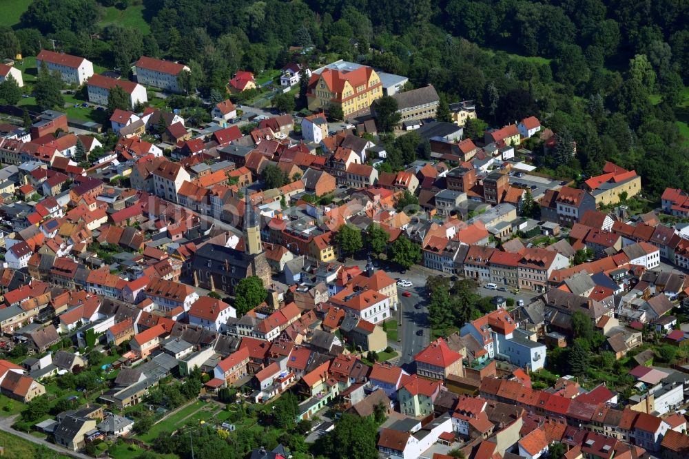 Bürgel aus der Vogelperspektive: Landstadt Bürgel im Bundesland Thüringen.