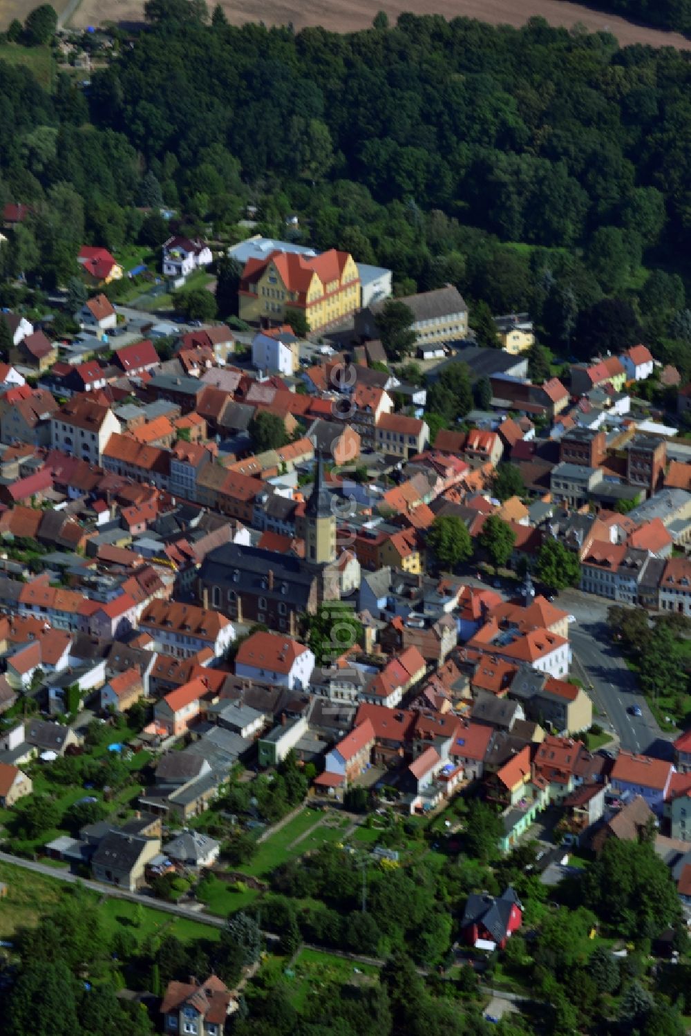 Bürgel von oben - Landstadt Bürgel im Bundesland Thüringen.