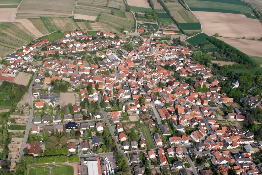 Schornsheim aus der Vogelperspektive: Landstädtische Gemeinde in Schornsheim im Bundesland Rheinland-Pfalz