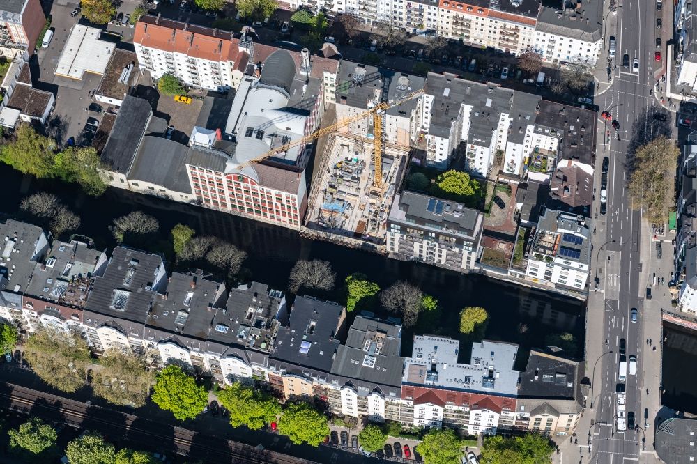 Luftbild Hamburg - Lückenbebauung in einer Mehrfamilienhaus- Wohnhaus- Siedlung zwischen Isebekkanal und Hegestraße in Hamburg, Deutschland