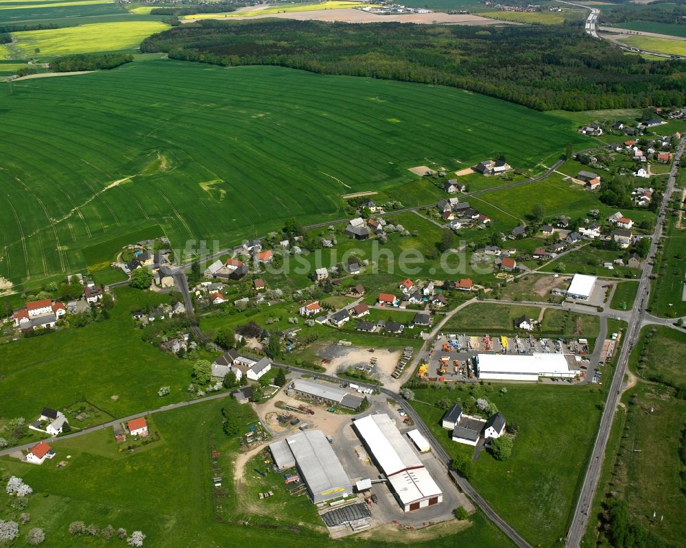 Luftaufnahme Rossau - Lebensmittel- Hersteller des Landwirtschaftsbetriebs der Agrargenossenschaft Rossau eG am Waldblick in Rossau im Bundesland Sachsen, Deutschland
