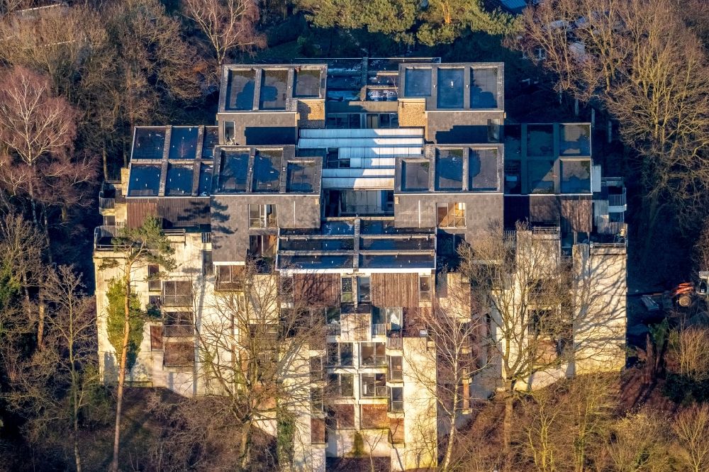Dorsten von oben - Leerstehendes, ungenutztes Gebäude Habiflex-Haus im Ortsteil Barkenberg in Dorsten im Bundesland Nordrhein-Westfalen, Deutschland
