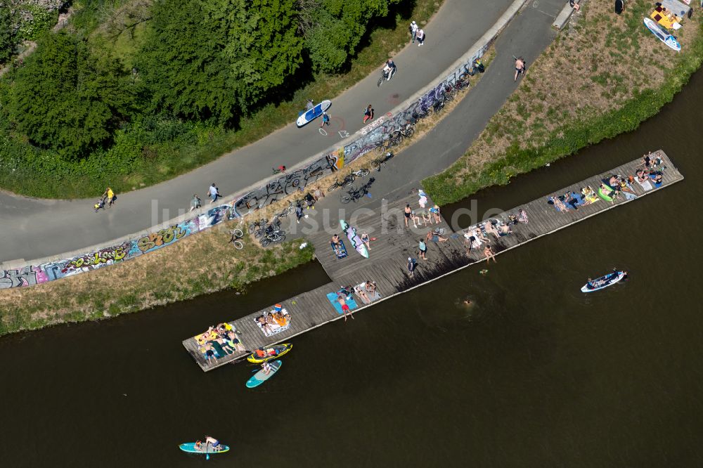 Luftaufnahme Bremen - Leistungssport- Zentrum und Kanu- und Kajak- Wassersport- Rennstrecke Kanu Testival auf der Kleine Weser in Bremen, Deutschland