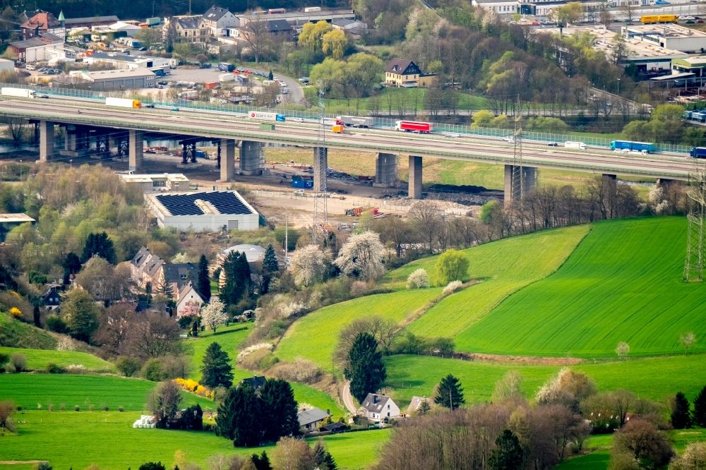 Luftbild Hagen - Lennetalbrücke der Autobahn BAB A45 in Hagen im Bundesland Nordrhein-Westfalen