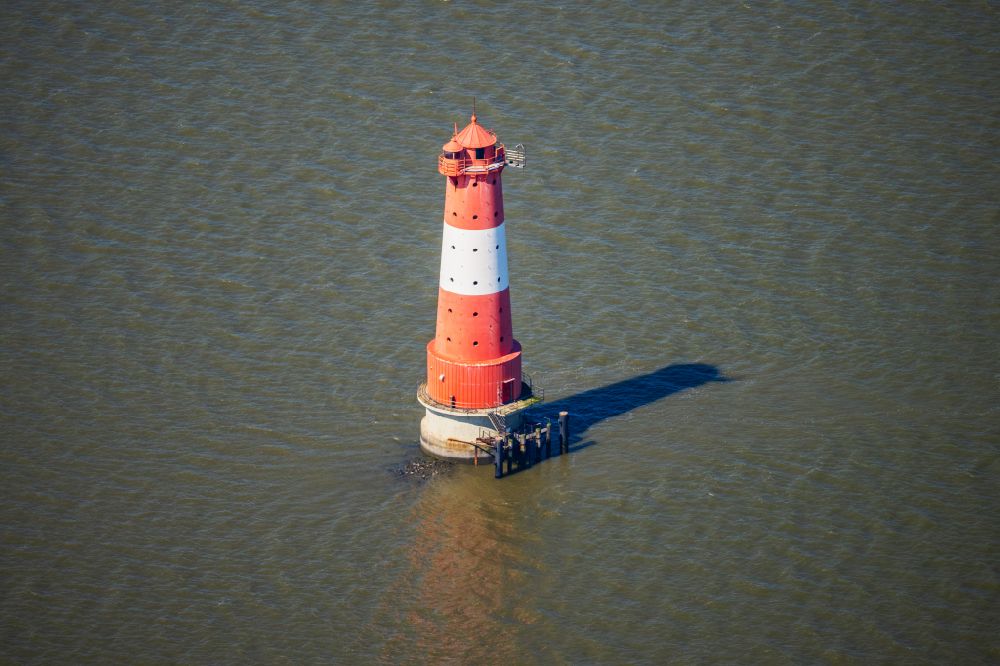Wilhelmshaven von oben - Leuchtturm Arngast ein Seefahrtszeichen im Jadebusen Südlich von Wilhelmshaven