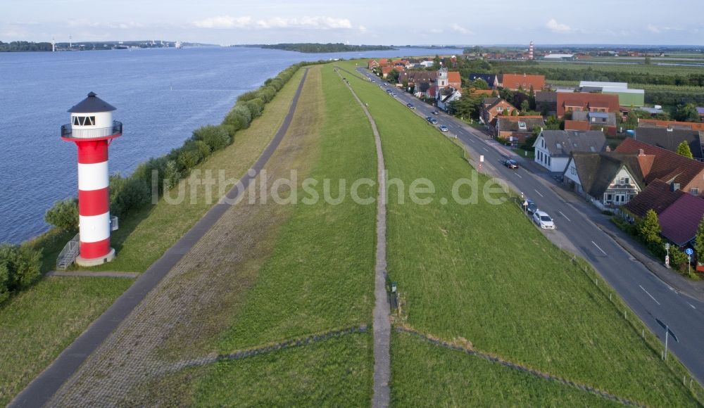 Luftbild Lühe - Leuchtturm in Lühe im Bundesland Niedersachsen, Deutschland