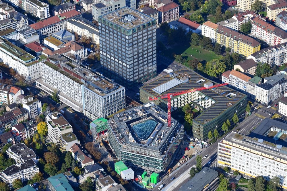 Luftbild Basel - Life-Sciences-Campus Schällemätteli der Universität Basel mit dem Biozentrum und dem Neubau D-BSSE der ETH in Basel in der Schweiz