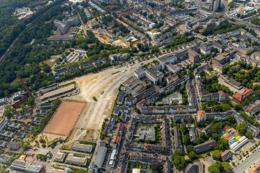 Luftbild Essen - LKW- Abstellflächen und Parkplatz bei der Gregorstraße in Essen im Bundesland Nordrhein-Westfalen, Deutschland