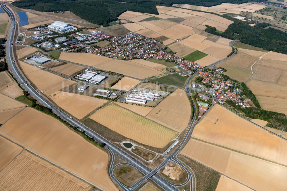 Luftaufnahme Altfeld - Ländliches Industrie- und Gewerbegebiet in Altfeld im Bundesland Bayern, Deutschland