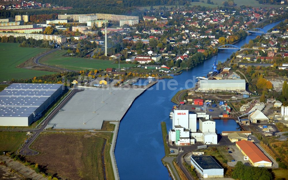 Haldensleben von oben - Logistikunternehmen in Haldensleben im Bundesland Sachsen-Anhalt