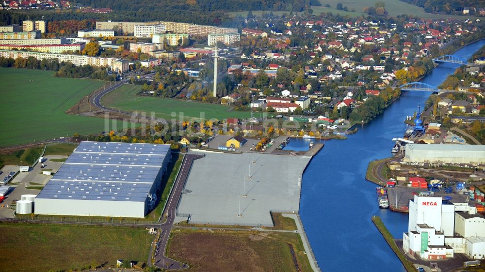 Luftaufnahme Haldensleben - Logistikunternehmen in Haldensleben im Bundesland Sachsen-Anhalt