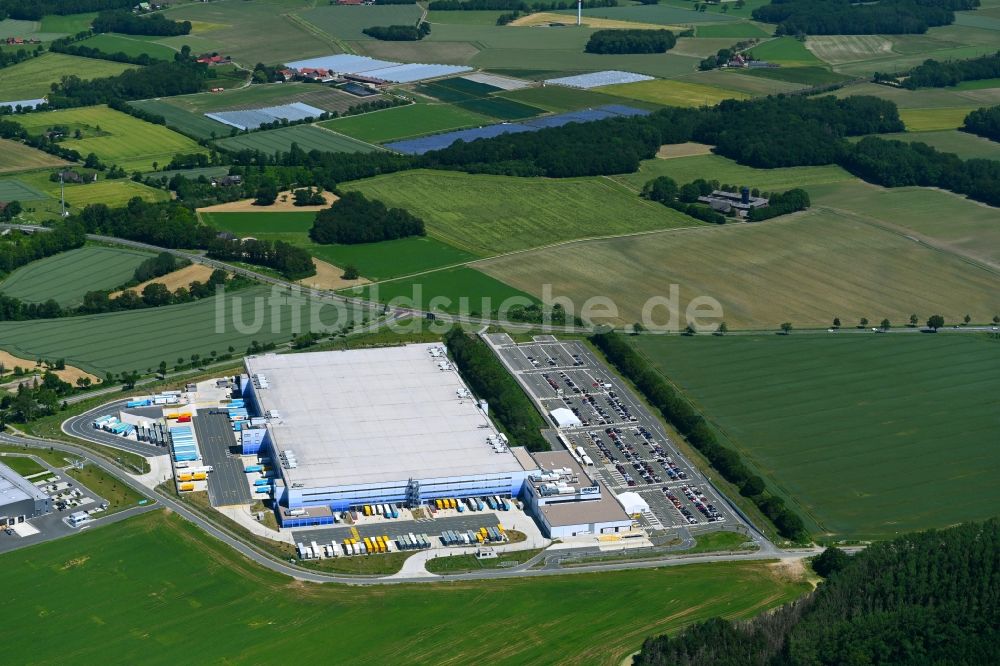Luftaufnahme Oelde - Logistikzentrum der Amazon Europe Core S.à r.l. in Oelde im Bundesland Nordrhein-Westfalen, Deutschland