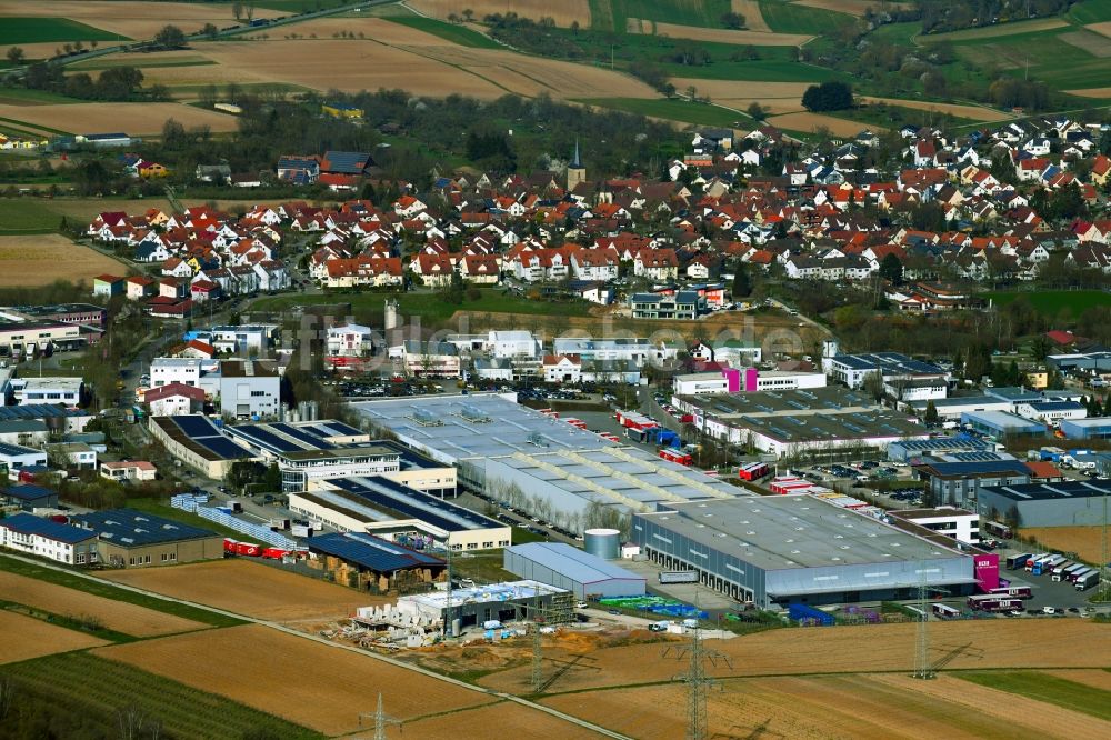 Ottmarsheim von oben - Logistikzentrum Müller – Die lila Logistik AG in Ottmarsheim im Bundesland Baden-Württemberg, Deutschland