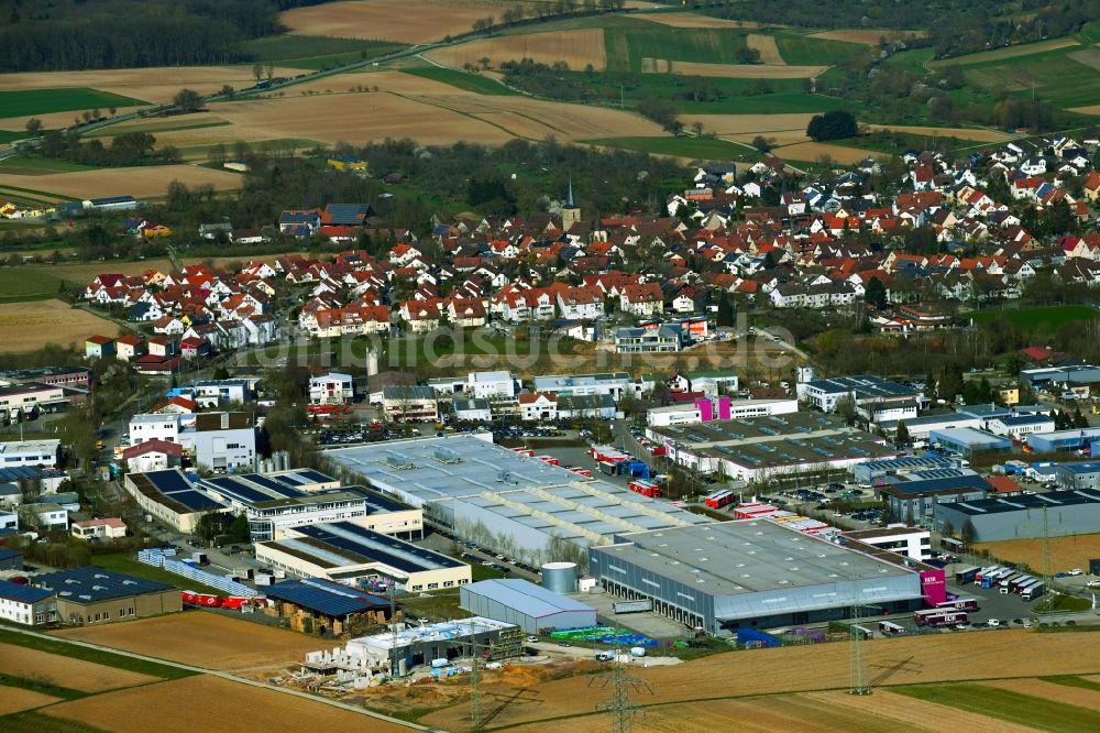 Ottmarsheim aus der Vogelperspektive: Logistikzentrum Müller – Die lila Logistik AG in Ottmarsheim im Bundesland Baden-Württemberg, Deutschland
