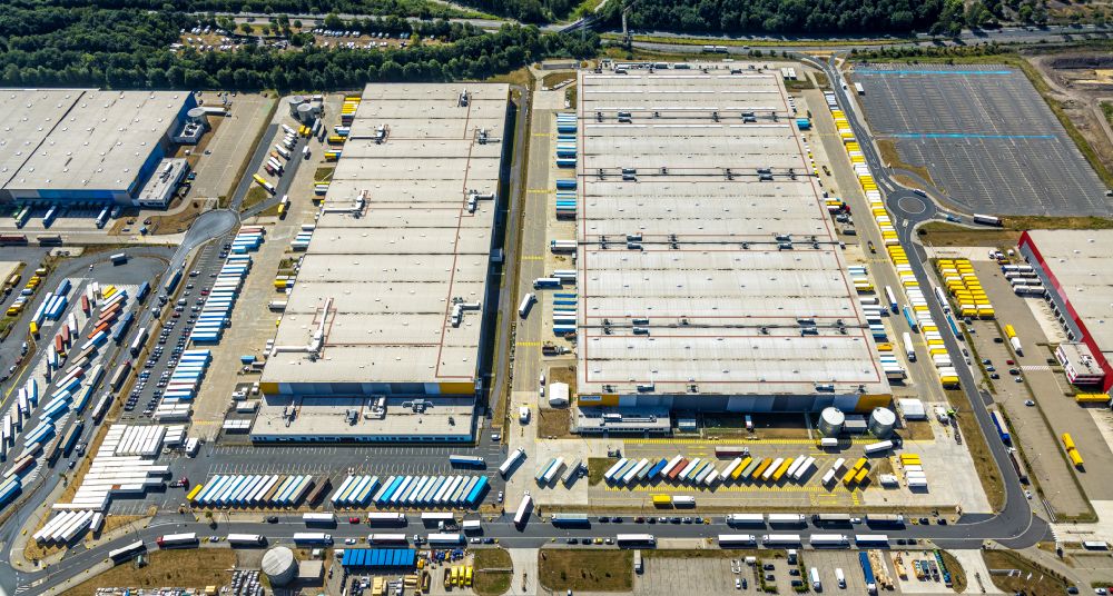Luftaufnahme Dortmund - Logistikzentrums des Internethändlers Amazon im Ortsteil Innenstadt-Nord in Dortmund im Bundesland Nordrhein-Westfalen
