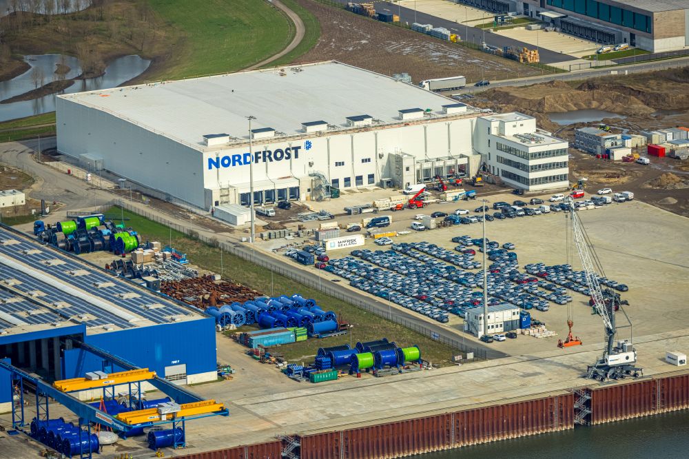 Wesel von oben - Logistikzentrums NORDFROST GmbH & Co. KG in Wesel im Bundesland Nordrhein-Westfalen, Deutschland