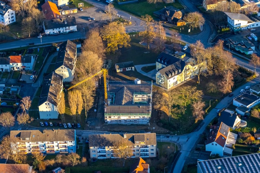 Werl von oben - Luftbild vom Umbau der Wohnstätte St. Josef Tagesstätte AufWind Industriestraße im Ortsteil Westönnen in Werl im Bundesland Nordrhein-Westfalen, Deutschland