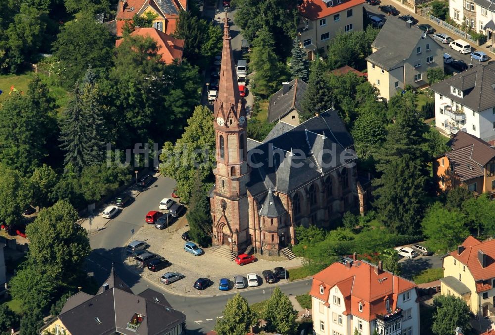 Luftaufnahme Rudolstadt - Lutherkirche in Rudolstadt im Bundesland Thüringen