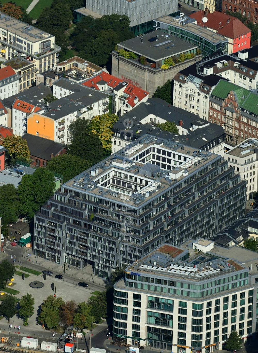 Luftbild Berlin - Luxus - Wohnungsneubau Immobilienprojekt yoo berlin in Berlin Mitte