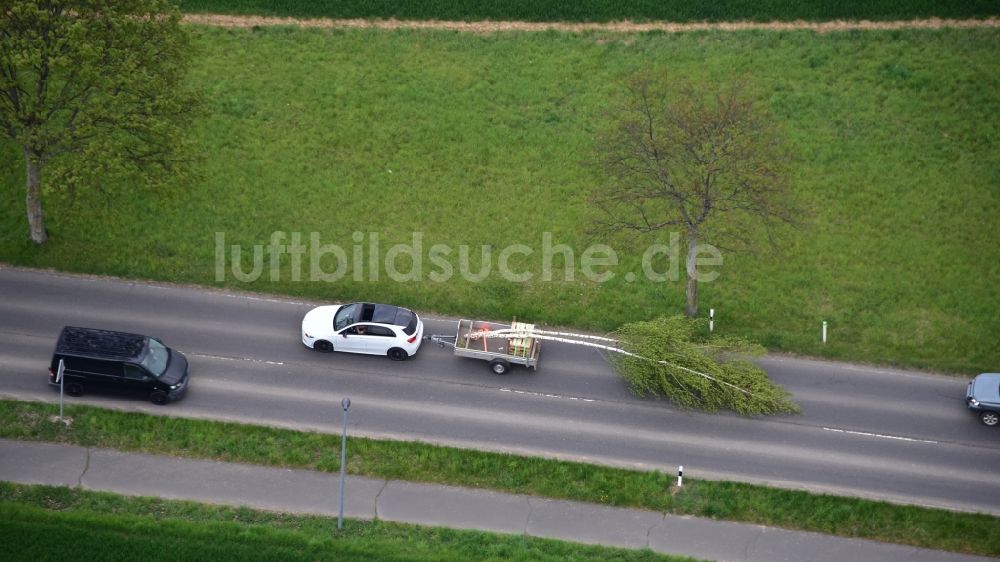 Luftaufnahme Königswinter - Maibaumtransport im Bundesland Nordrhein-Westfalen, Deutschland