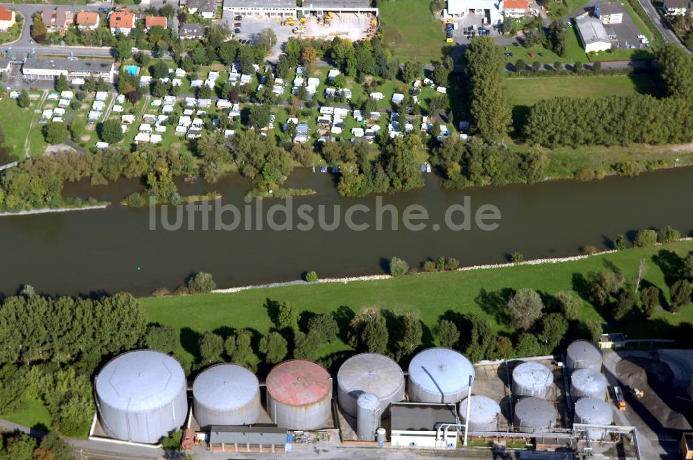 Ochsenfurt aus der Vogelperspektive: Main Uferbereich Nordufer zwischen Großmannsdorf und Marktbreit