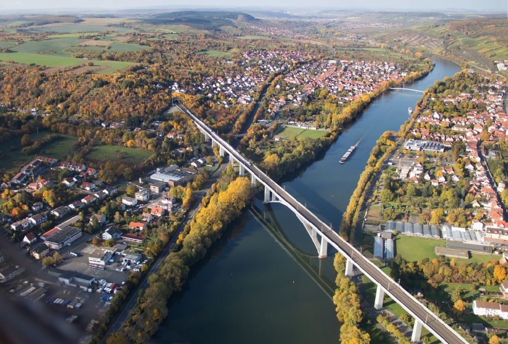 Luftbild Veitshöchheim - Maintalbrücke in Veitshöchheim im Bundesland Bayern