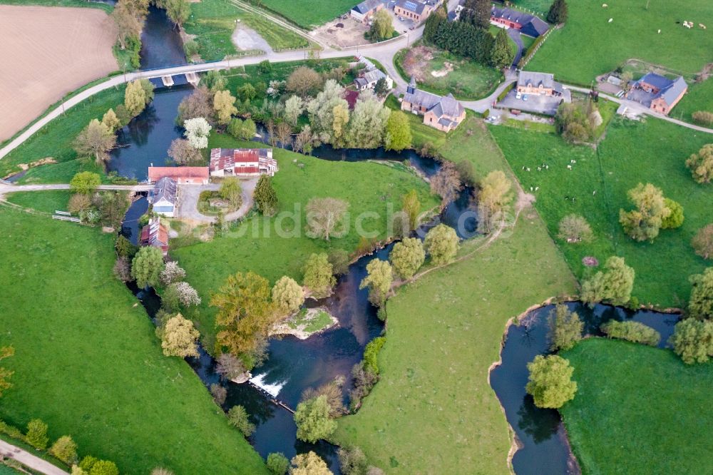Luftaufnahme Erloy - Mäandernder Flußverlauf der Oise in Erloy in Hauts-de-France, Frankreich