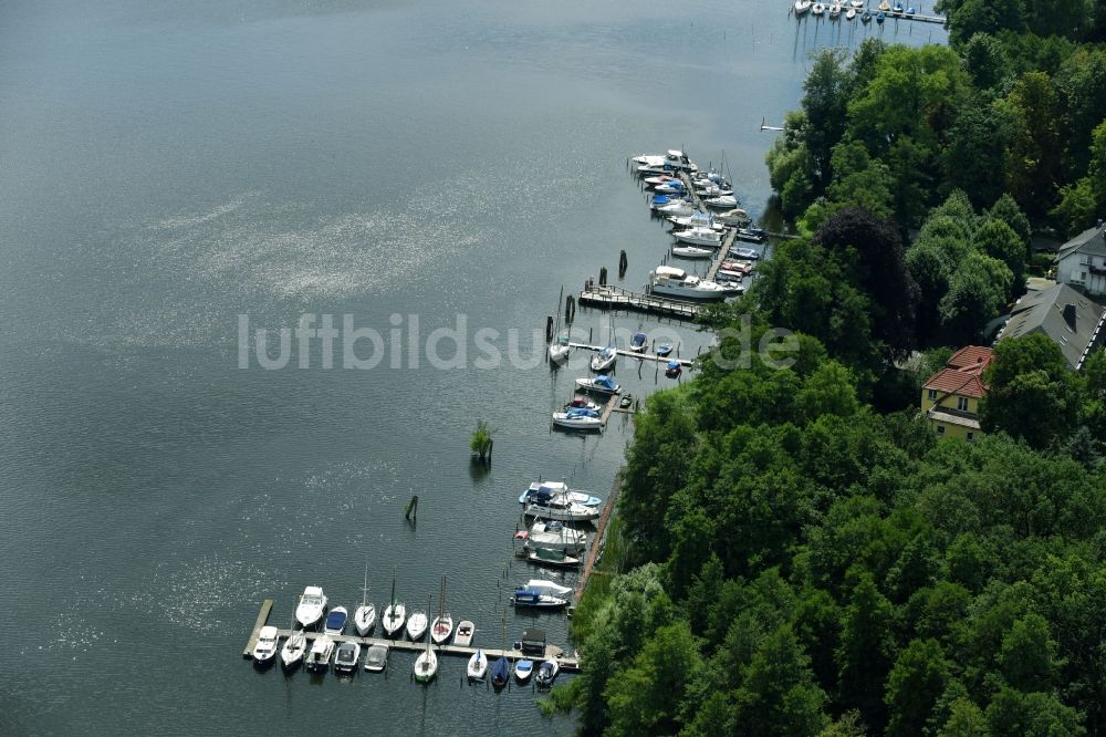 Luftbild Schwielowsee - Marina - Hafenbereich am Ufer des Schwielowsee im Ortsteil Ferch in Schwielowsee im Bundesland Brandenburg, Deutschland