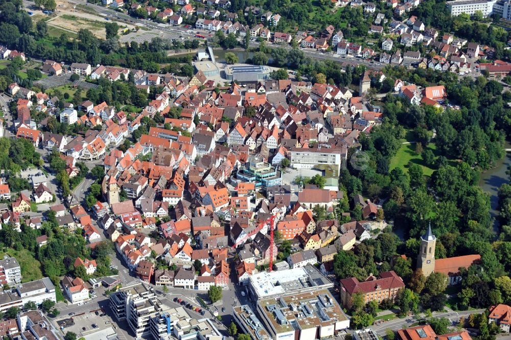 Luftbild Waiblingen - Marktdreieck Waiblingen im Bundesland Baden-Württemberg.