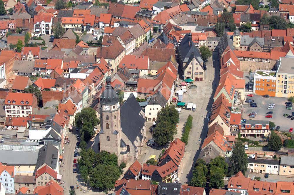 Luftaufnahme Sangerhausen - Marktkirche St.Jacobi in Sangerhausen