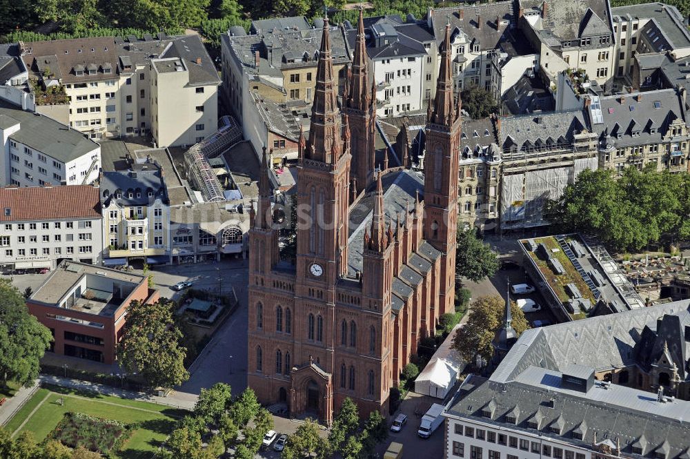 Wiesbaden von oben - Marktkirche Wiesbaden