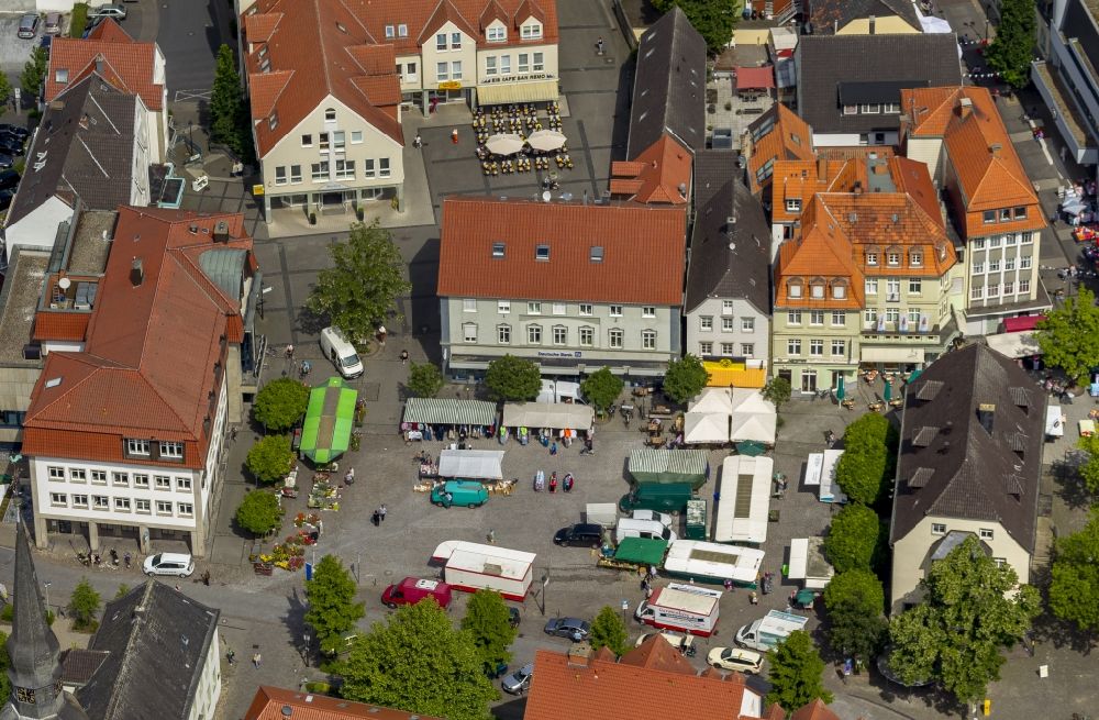 Luftbild Werl - Marktplatz in der Altstadt von Werl im Bundesland Nordrhein-Westfalen
