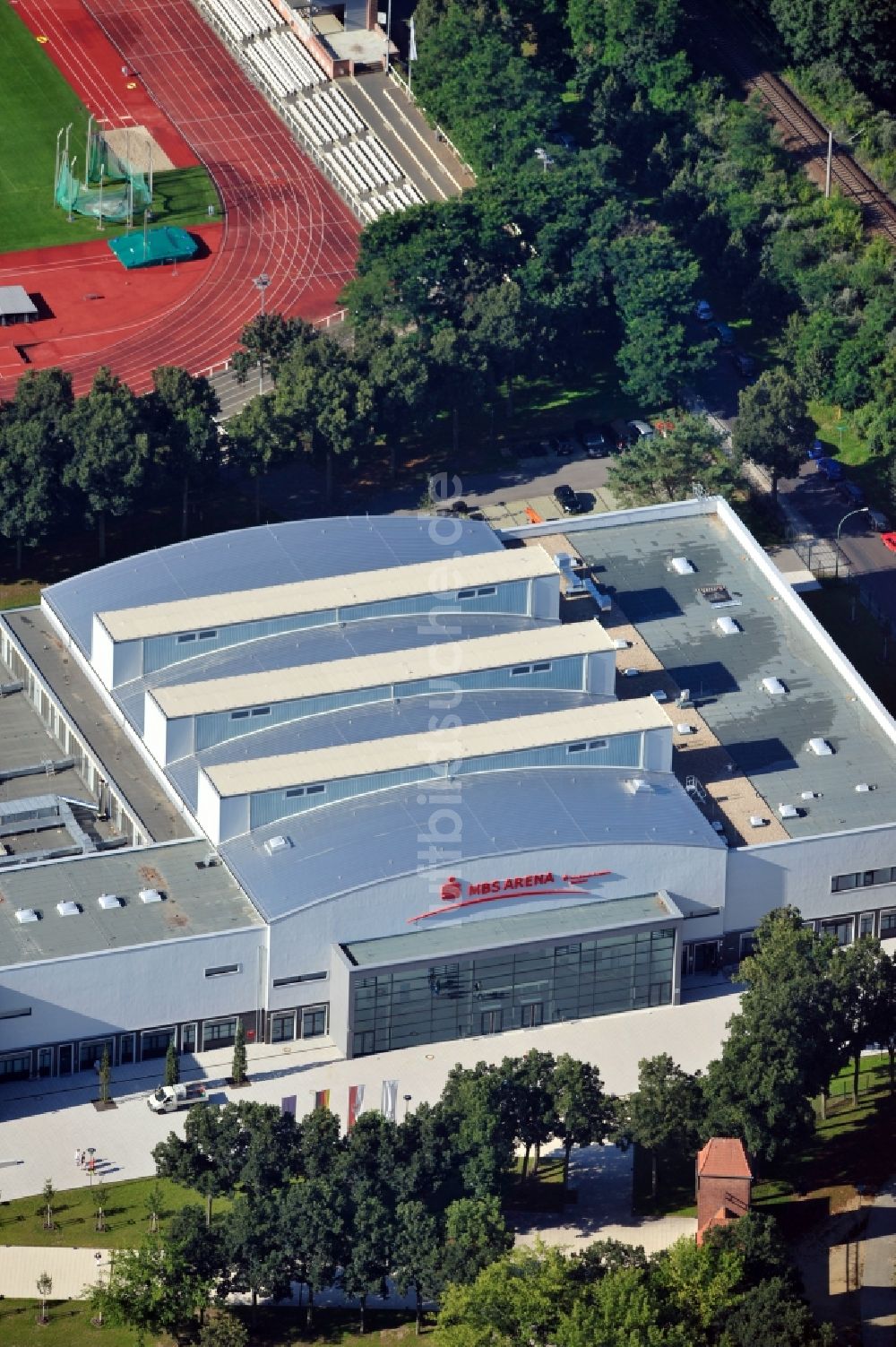 Luftaufnahme Potsdam - MBS Arena in Potsdam im Bundesland Brandenburg