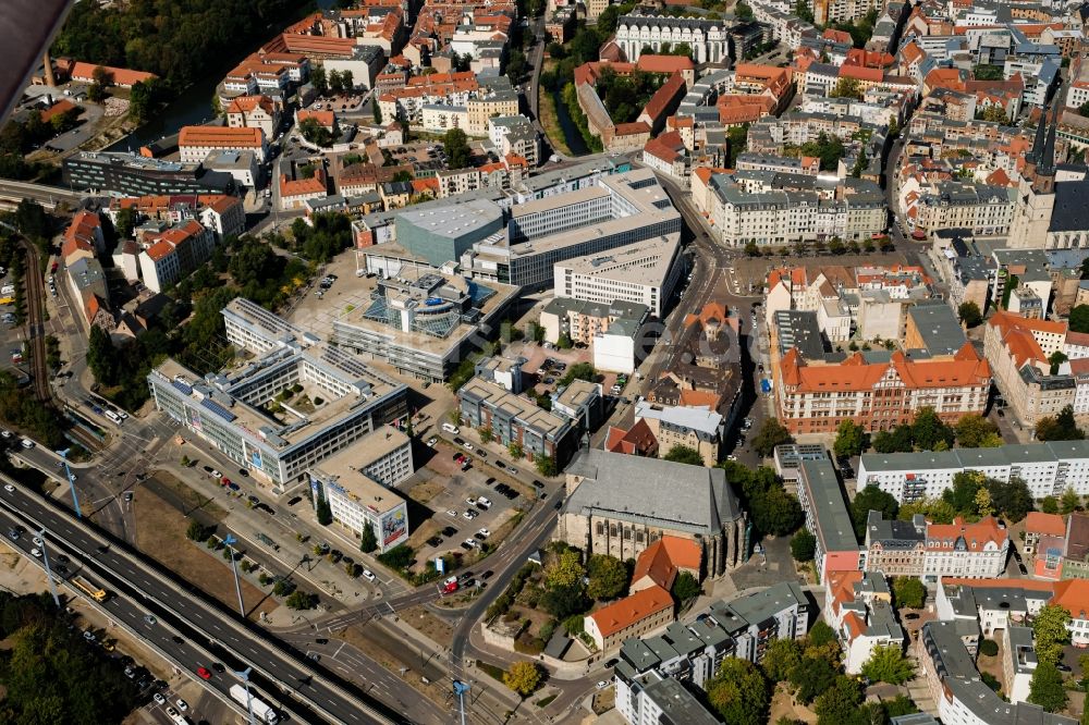 Luftbild Halle (Saale) - MDR- Landesfunkhaus mit der Konzerthalle Händelhalle auf der Spitze in Halle ( Saale ) im Bundesland Sachsen-Anhalt