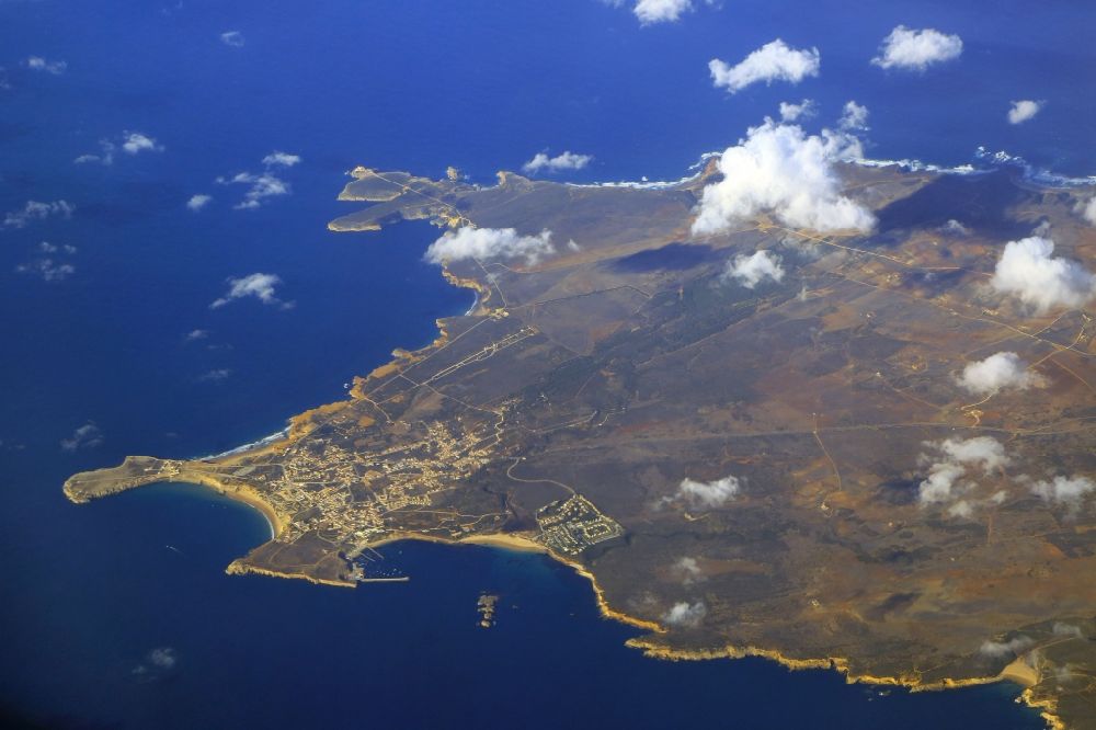 Luftaufnahme Sagres - Meeres- Küste am Atlantik an der Algarve in Sagres, Portugal